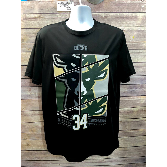 milwaukee bucks Giannis Antetokounmpo T Shirt NBA Large - Picture 1 of 10